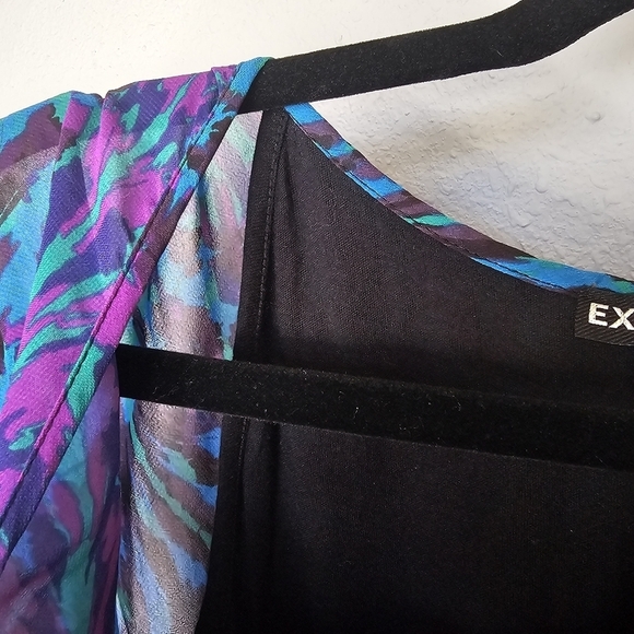 Express Flowy Purple Blue Black Butterfly Sleeve Tank Top Blouse Size‎ XS - Picture 5 of 7